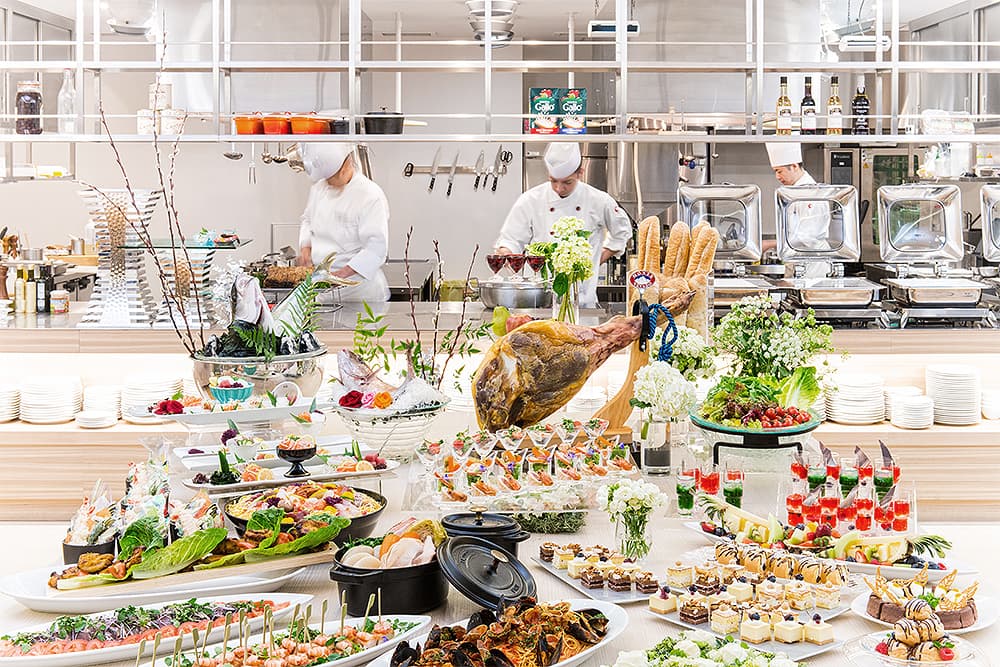 A Buffet with Over 60 Dishes