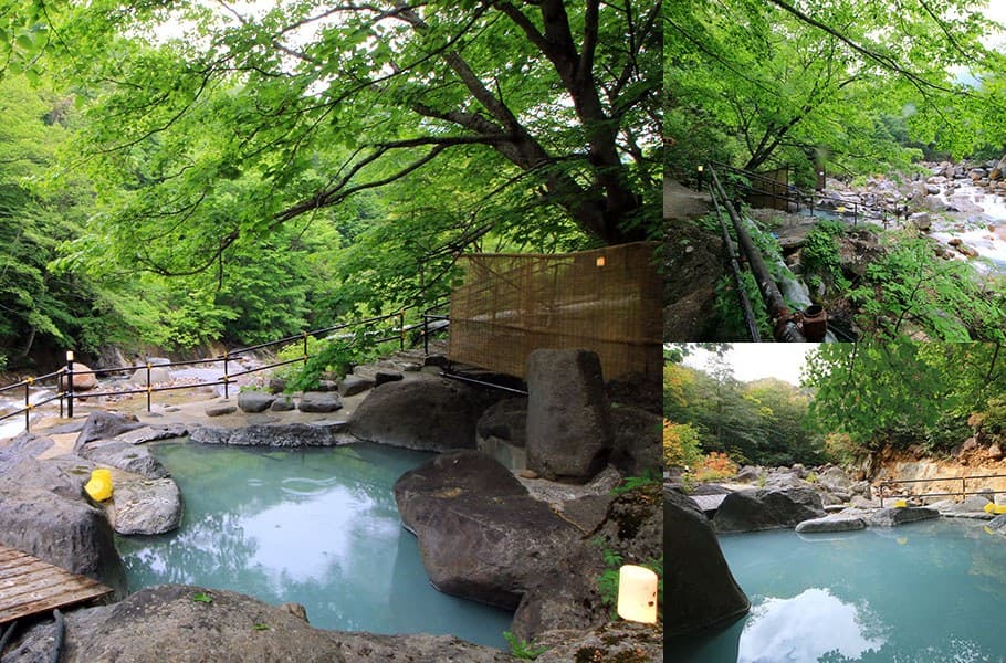 A Rock Open-Air Bath Overlooking the Maekawa River