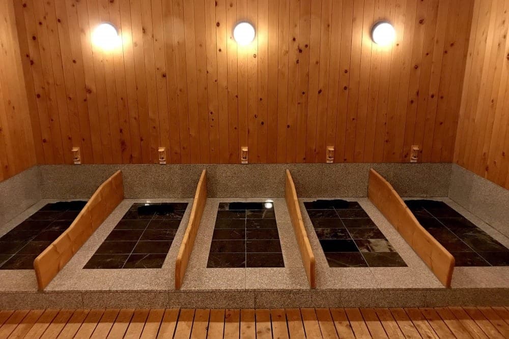 Steam, Rock-Bed Bathing, and Sauna