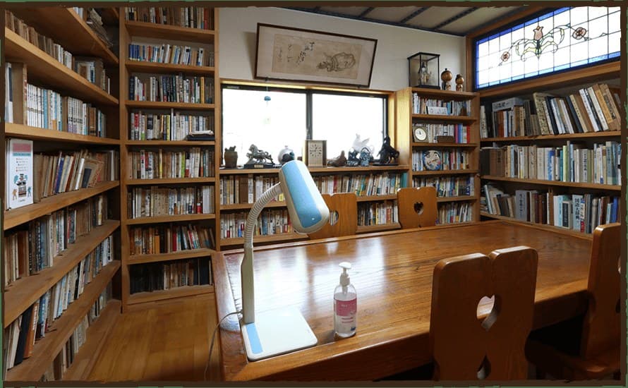 A Library Lounge Lined with Books