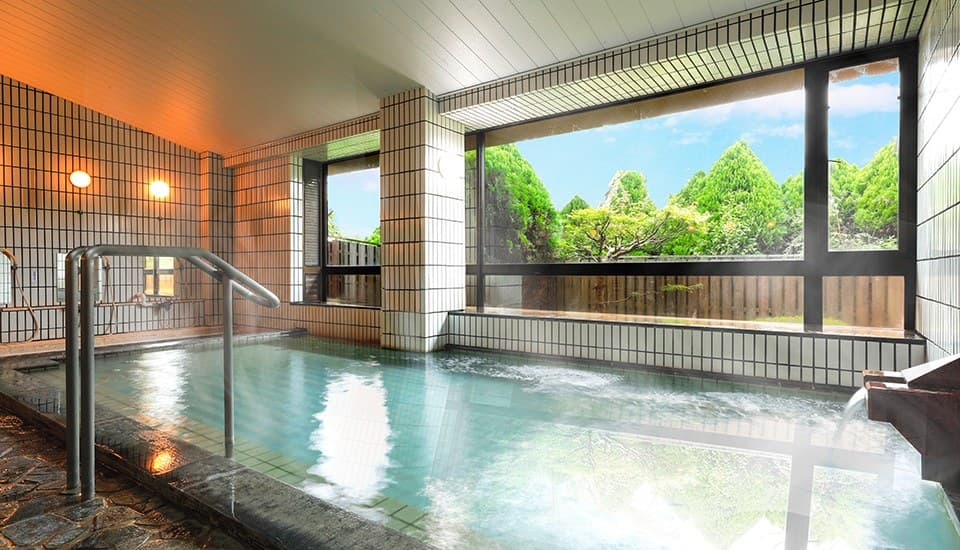 An Open Communal Bath and Private Baths