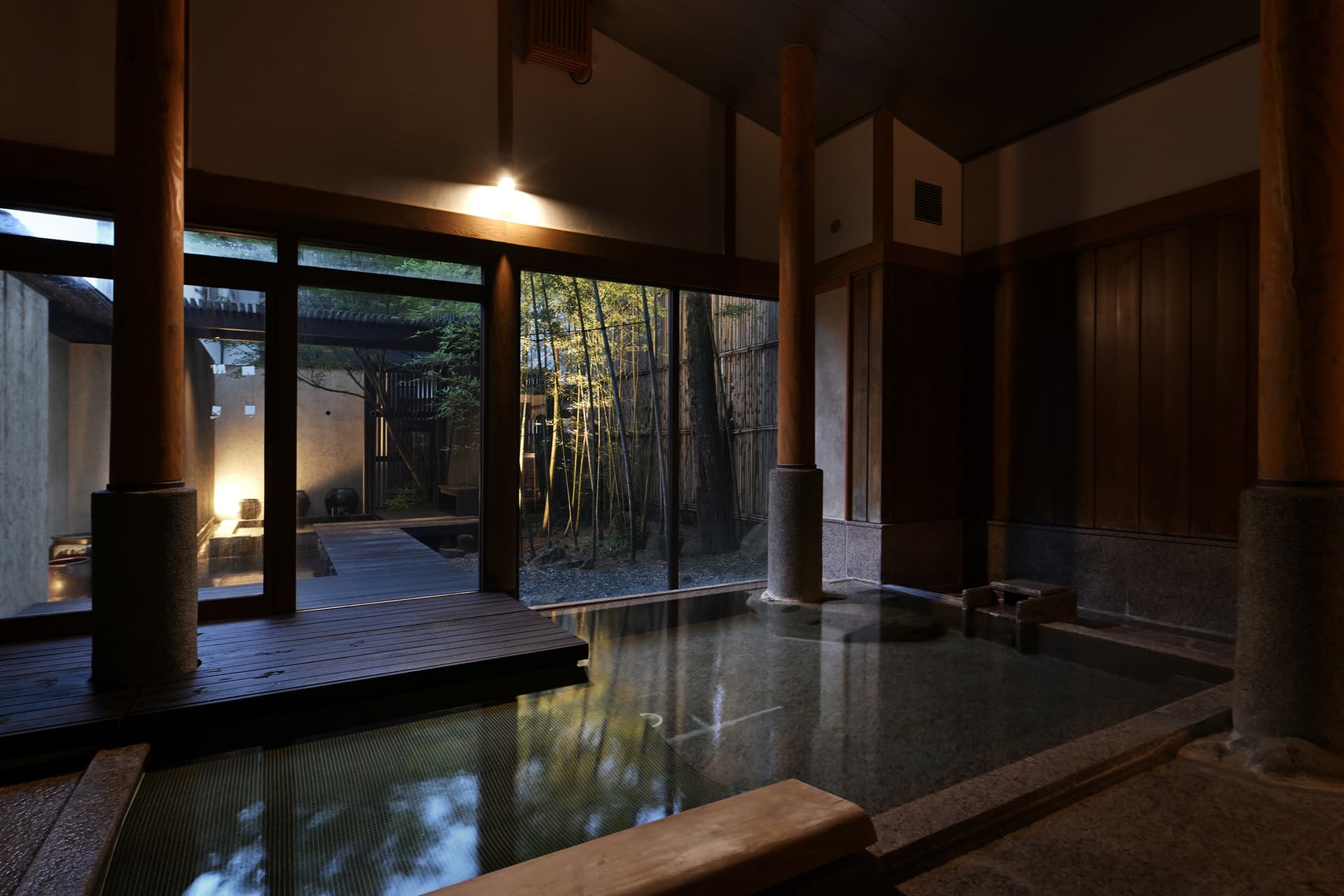 A Bathhouse Facing a Bamboo Grove