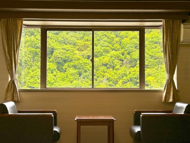 산이 보이는 다다미 객실