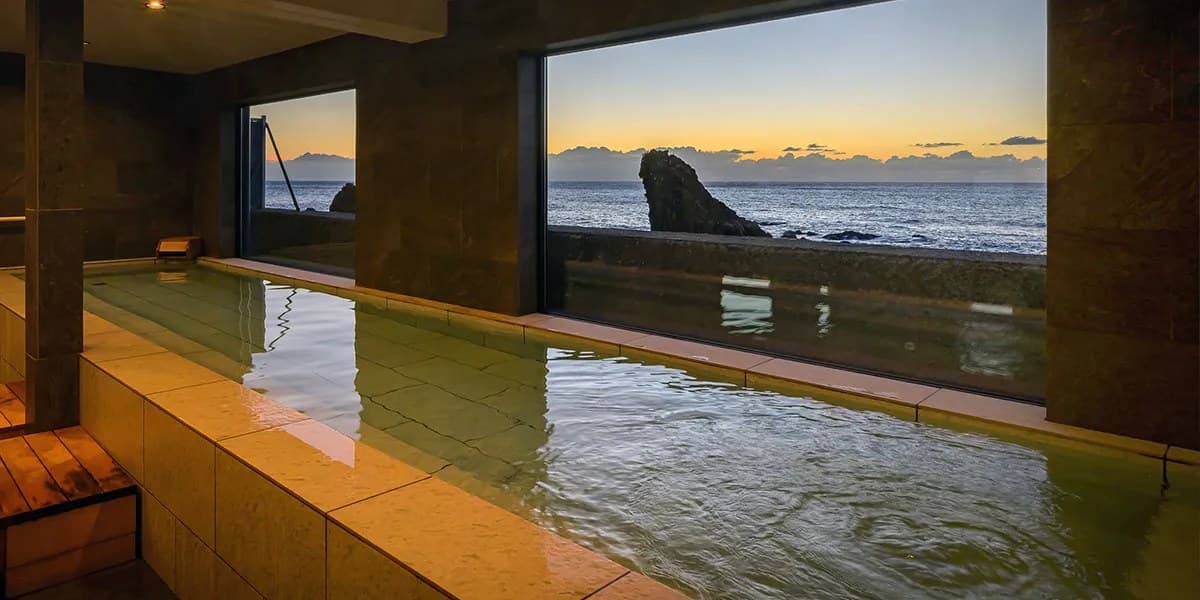 A Communal Bath Painted with Sunset