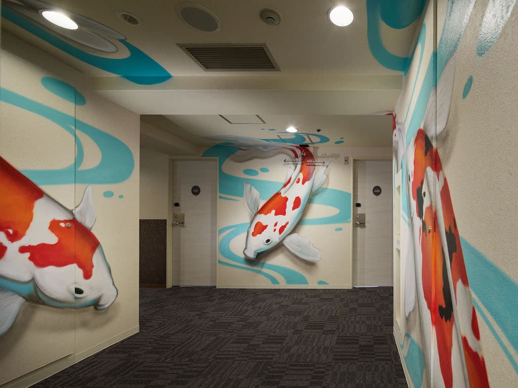 A different corridor on every floor