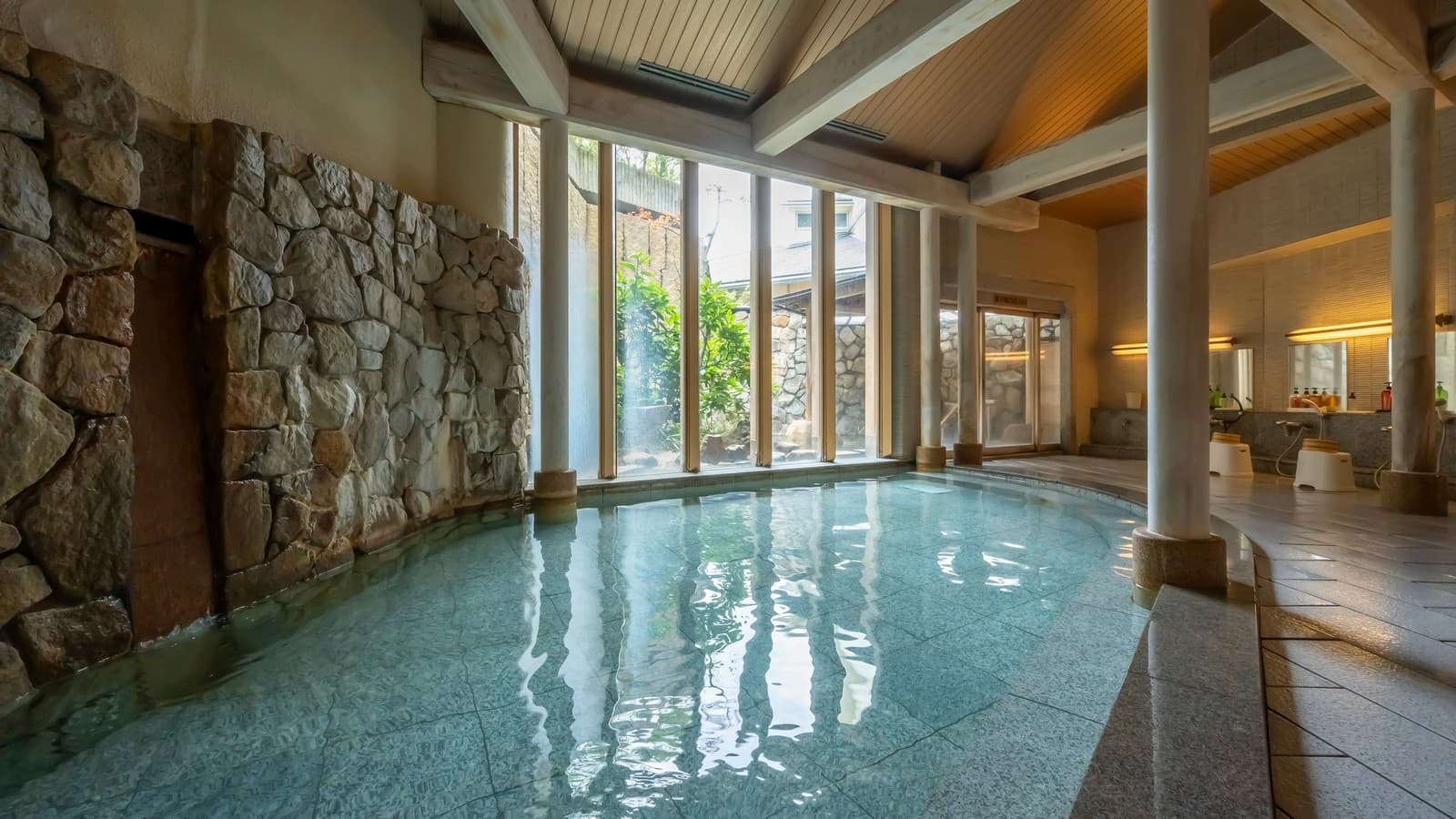 Kaike Onsen, a Spring Rising at 64°C