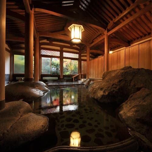The Tenpyo bathhouse, built of hinoki