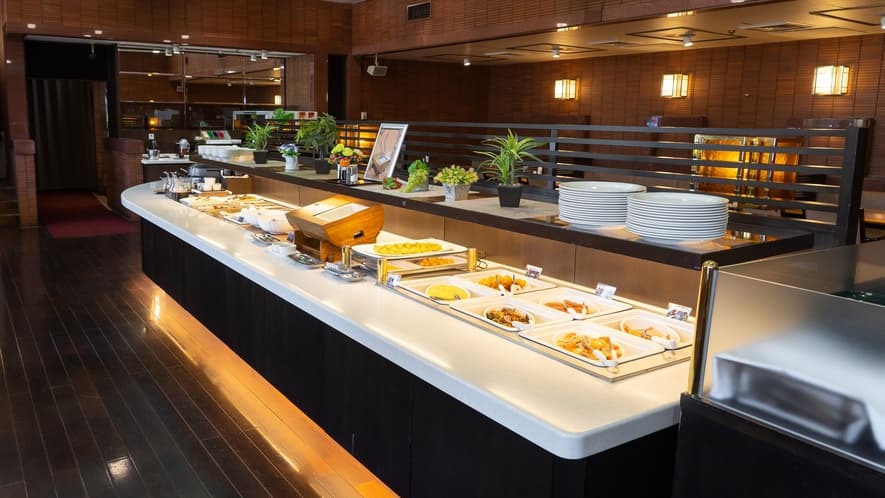 Buffet with fresh-baked bread