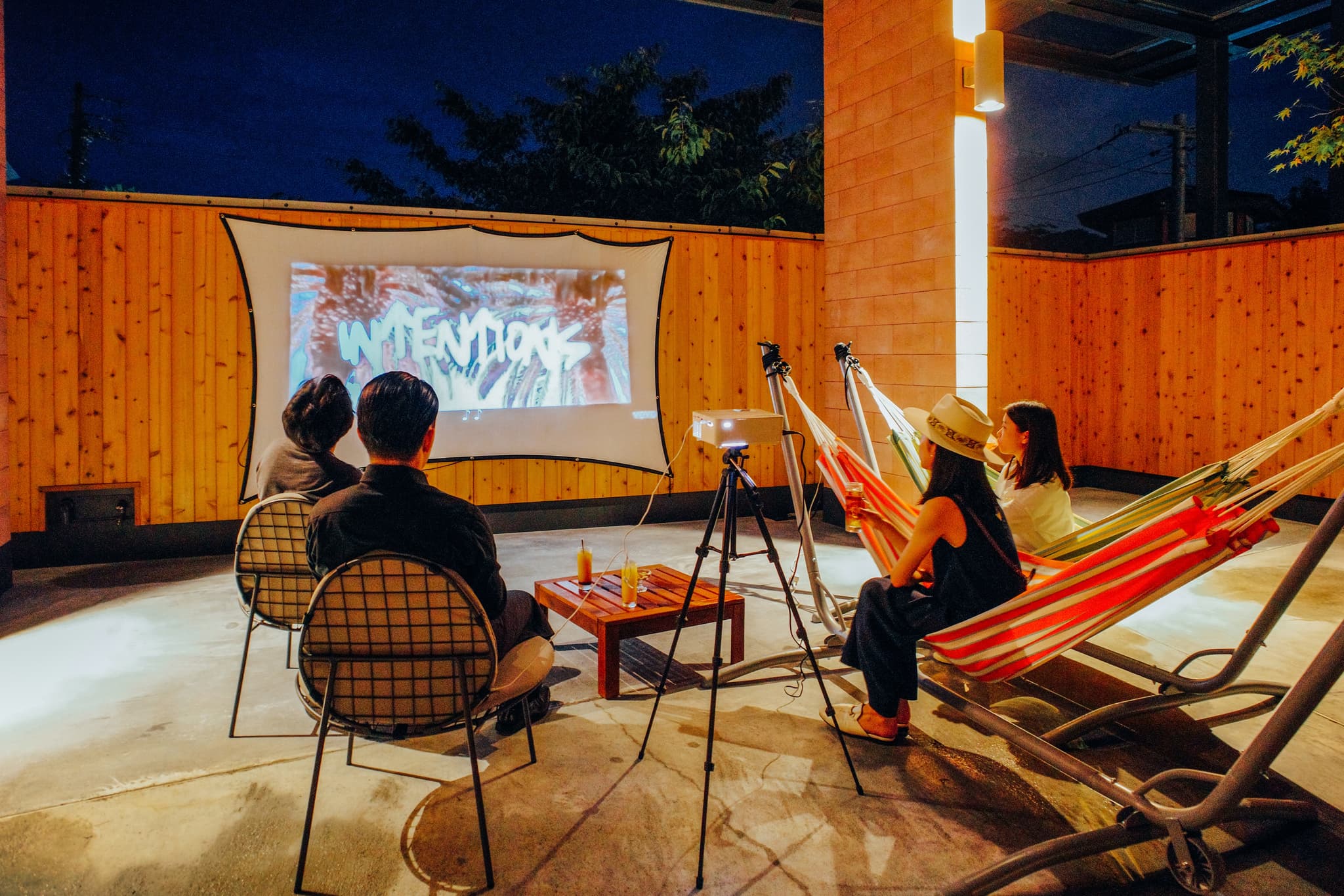 Terrace BBQ and open-air cinema