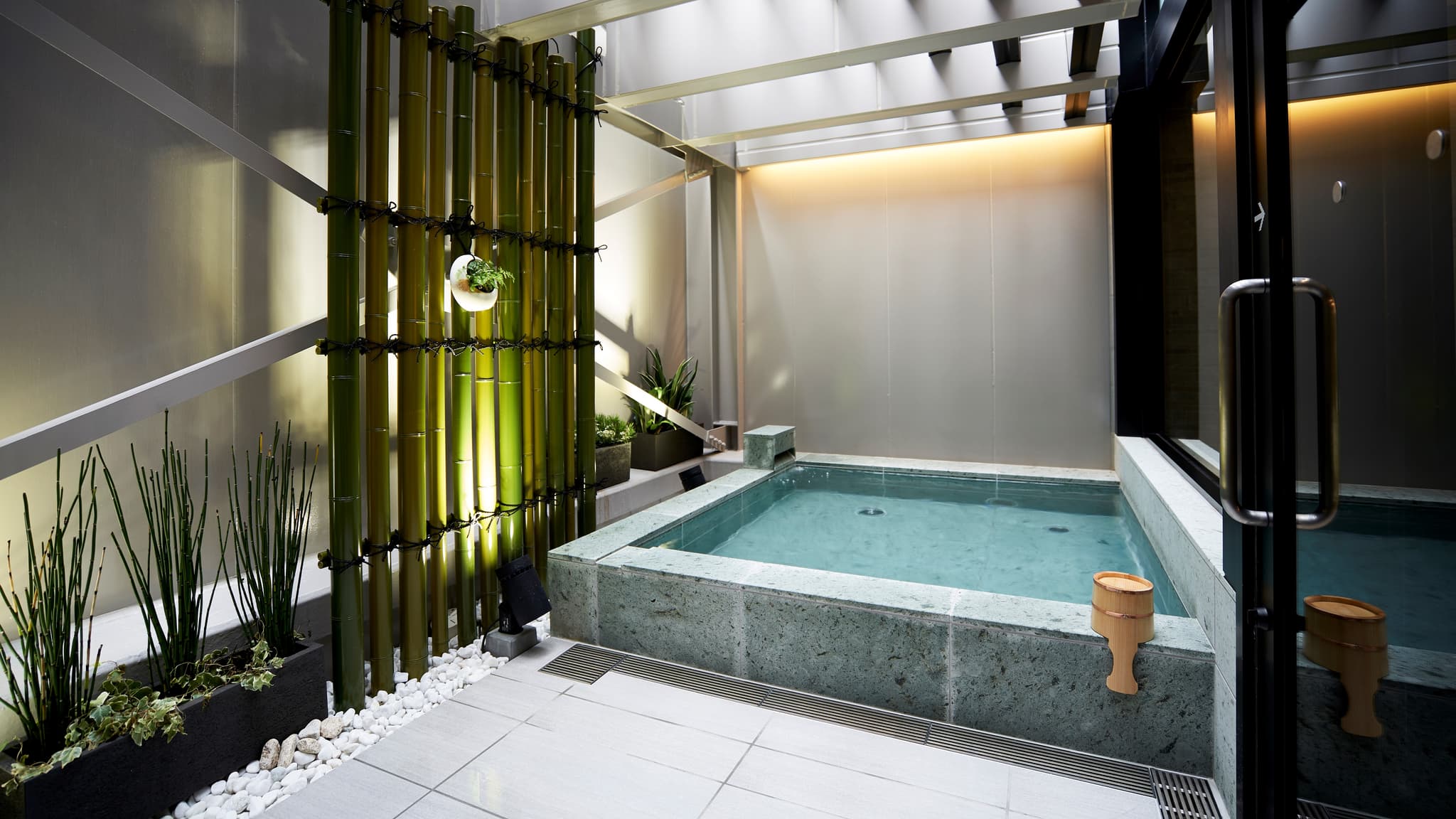 Public bath with open-air tub