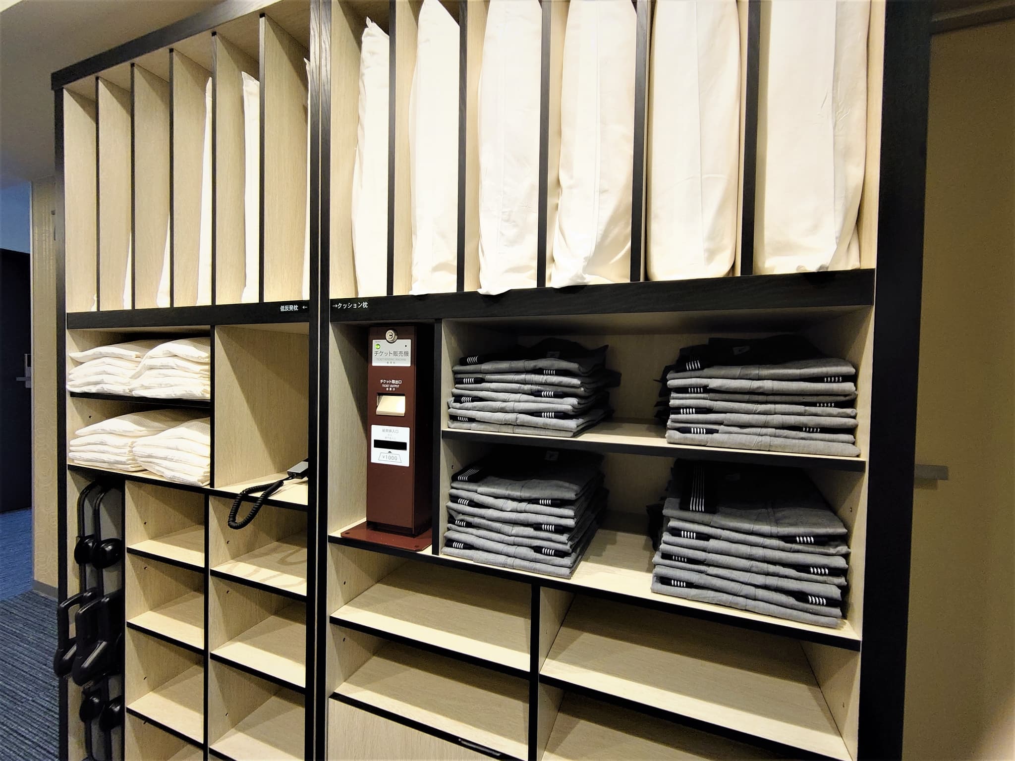 Free lending shelves on every floor
