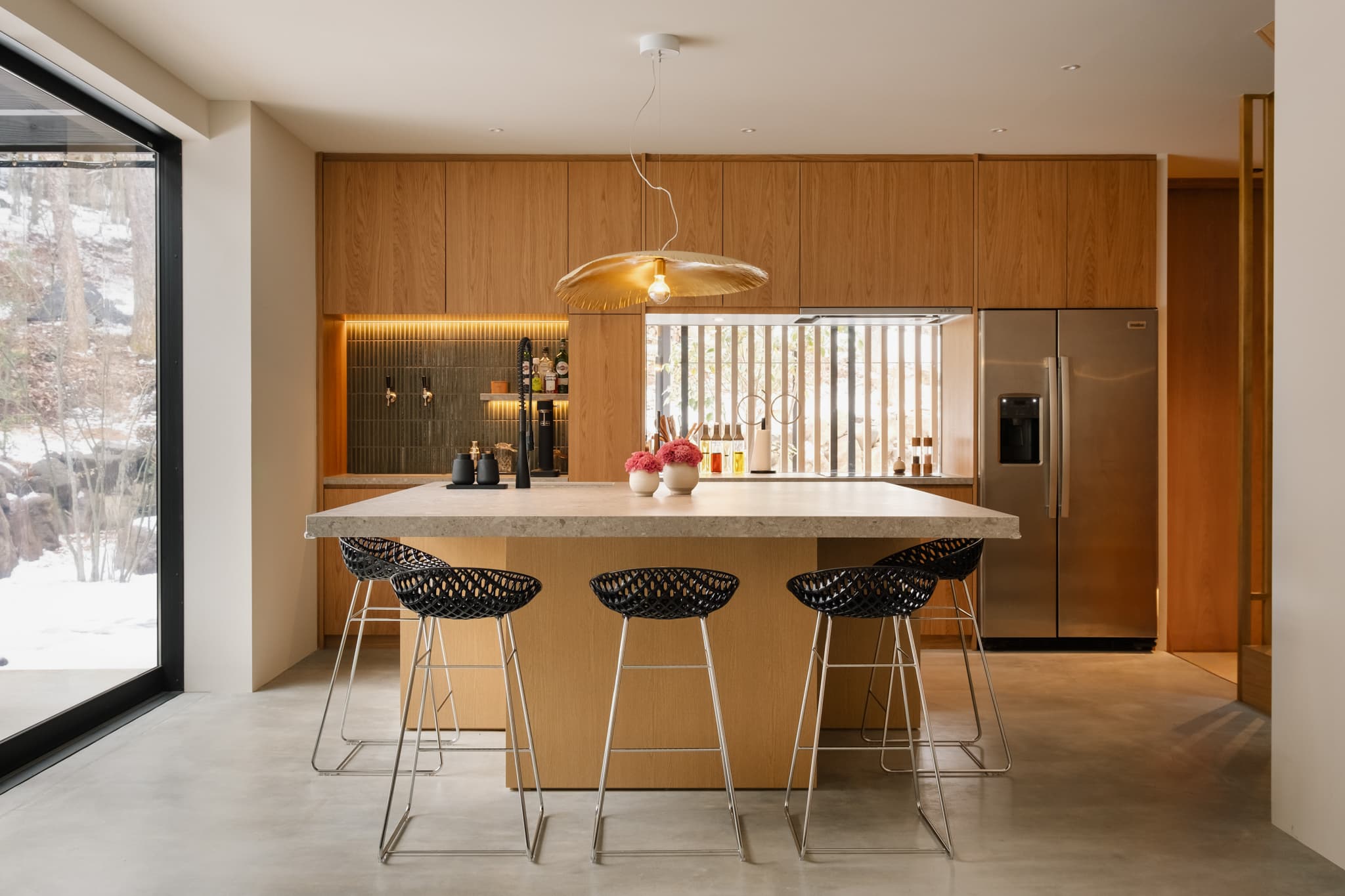 Island kitchen & chef dining