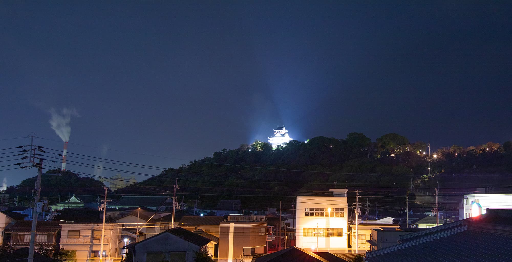 가와노에성이 보이는 객실