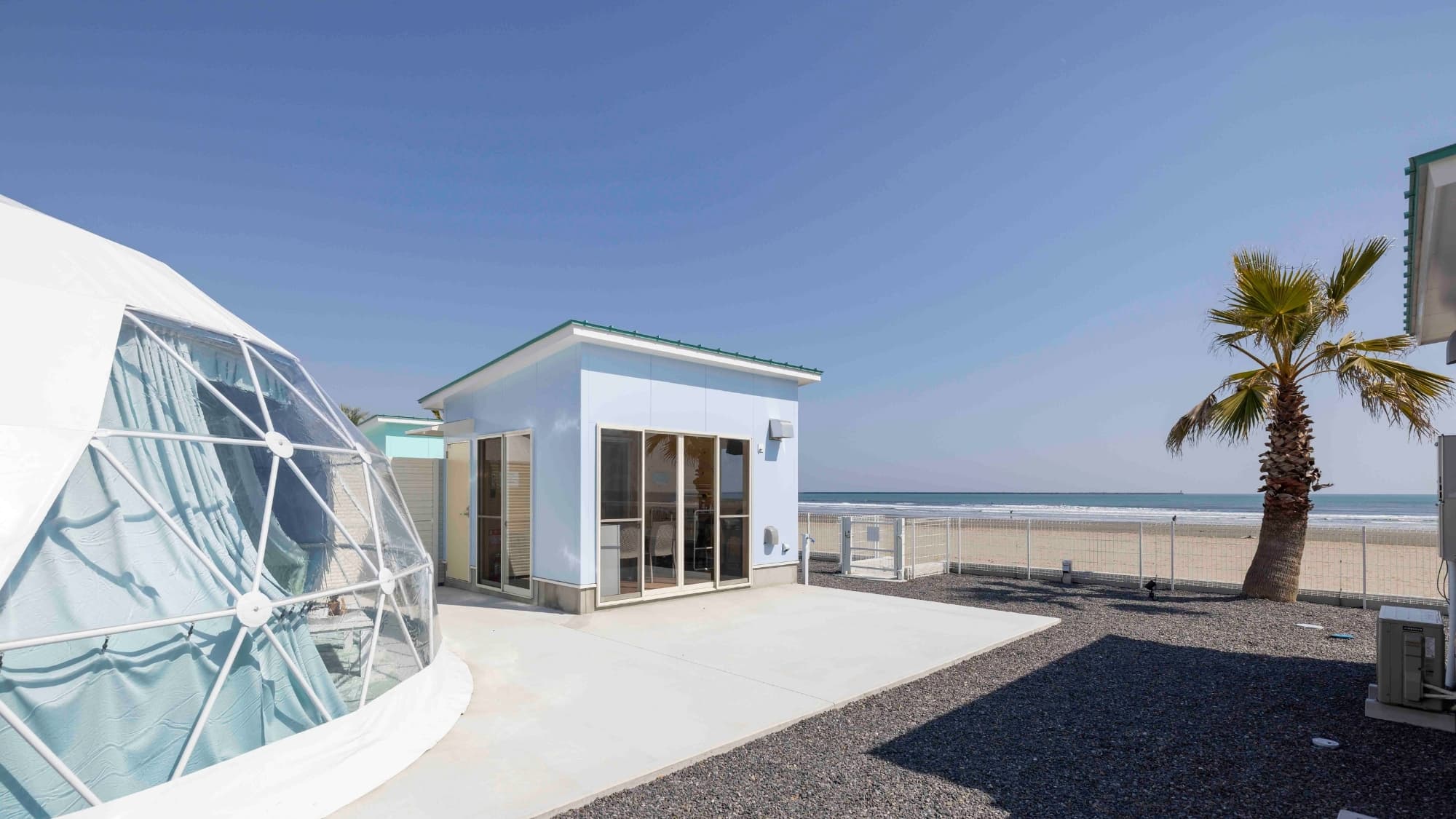 Ocean-view domes on the beach