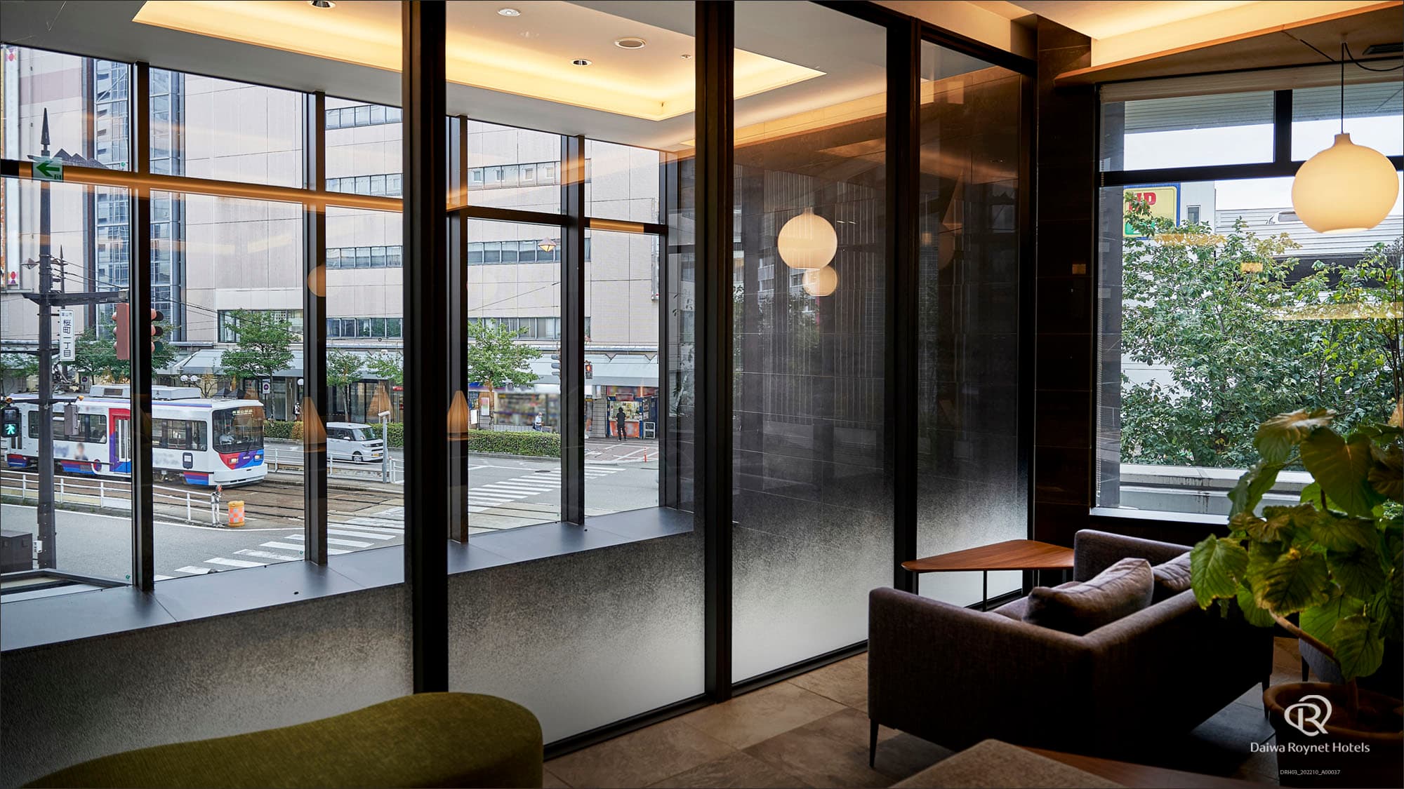 Lobby overlooking the tram
