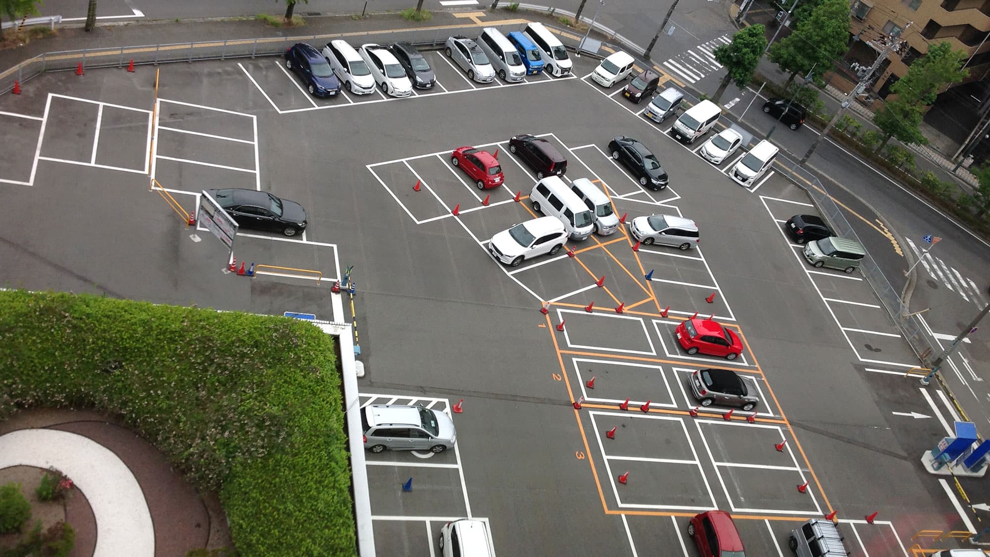 Open-air parking, no height limit