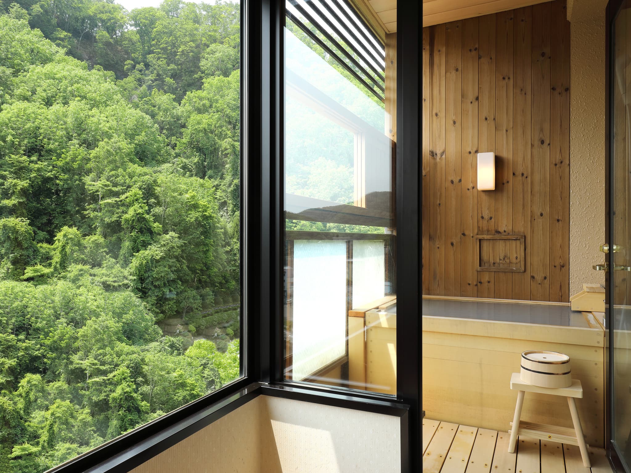 Hinoki Open-Air Baths in Every Room