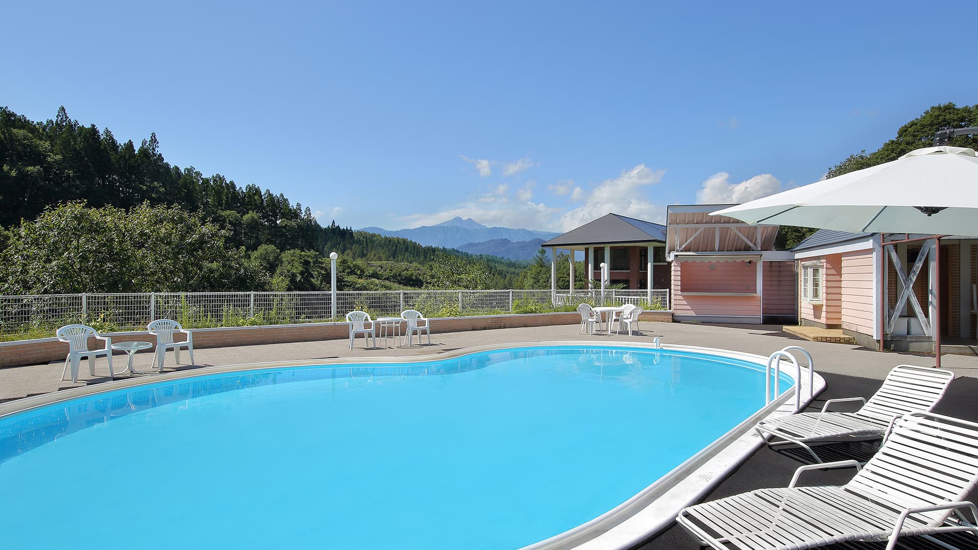 Outdoor pool and sauna