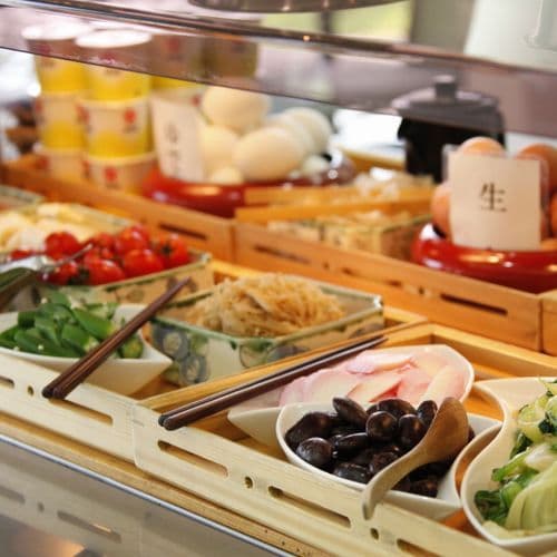 Homemade breakfast buffet